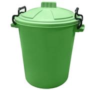 KetoPlastics Medium Plastic Coloured Bin Waterproof Rodent Proof Ideal for Outdoors Garden Animal Feed and Storage with Locking Lid 50L, Light Green Feed Bin