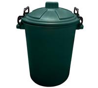 KetoPlastics Medium Plastic Coloured Bin Waterproof Rodent Proof Ideal for Outdoors Garden Animal Feed and Storage with Locking Lid 50L, Green Garden Bin