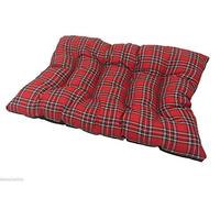 KetoPlastics MEDIUM RECTANGLE RED TARTAN PET CAT/DOG CUSHION DOG BED/FLOOR CUSHION FLEECE