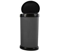 KetoPlastics Moda 42L Touch Top Plastic Bin, Silver with a Sleek Modern Design perfect for Offices