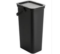 KetoPlastics Moda Recycling Bin with Handle 40L Plastic Slim Kitchen Bin with Lift Top Lid & Locking Handle for Storage Recycled Rubbish Organiser Container Dustbin - Black