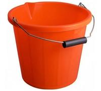 KetoPlastics Orange Builders Bucket Plastic 3 Gallon 14 Litre 14L Strong Water Mixing Storage Diy Uk Made - Pack Of 2