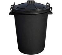 KetoPlastics Outdoor Waterproof Food Bin With Clip Locking Lid black, waste bin, dustbin, council bin (80L Black)