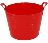 KetoPlastics - Pack of 3 x 26 Litre Flexi Tub Garden Home Flexible Colour Rubber Storage Container Bucket Polyethylene Flex Tub- MADE IN U.K (Red)
