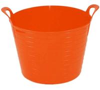 KetoPlastics - Pack of 5 x 26 Litre Flexi Tub Garden Home Flexible Colour Rubber Storage Container Bucket Polyethylene Flex Tub- MADE IN U.K (Orange)