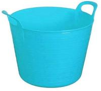 KetoPlastics - Pack of 5 x 26 Litre Flexi Tub Garden Home Flexible Colour Rubber Storage Container Bucket Polyethylene Flex Tub- MADE IN U.K (Sky Blue)
