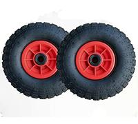KetoPlastics PAIR OF 10" PNEUMATIC WHEELS 4.10/3.50-4 SACK TRUCK TROLLEY WHEELBARROW WHEEL WITH 20MM BORE
