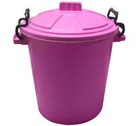 KetoPlastics Pink Bin Clip Locking Lid Bin For Waste Bin Storage Of Animal Feed Pink Bin 50L