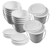Ketoplastics Plastic Paint Kettle Container with Metal Handle and Lid - Buckets, Tubs, Mixing Pots, Paint Kettle with Lids - 2.5L - 10 Pack