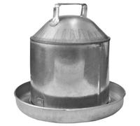 KetoPlastics Poultry Drinker Waterer Automatic Drinker 9L Capacity, Galvanised Steel With Handle For Hens, Ducks, Geese - 2 Gallon