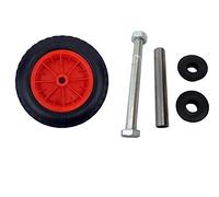 KetoPlastics PU 14" Puncture Proof Solid Industrial Wheelbarrow Wheel Tyre 3.5-8 Light Weight RED + 130MM AXLE SET
