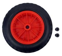 KetoPlastics PU 16" Puncture Proof RED Wheelbarrow Wheel 1" BORE Tyre 4.80-8 Light Weight FOAM