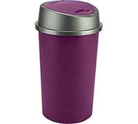 KetoPlastics Purple Kitchen Bin Touch Top Bin For Home Office School Kitchen Bathroom 45 Litre 45L Portable Bin With Removable Lid