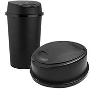 KetoPlastics Replacement Touch Top Kitchen Bin Lid for All Black Dust Bin Top - Spare Round New Lid for 45L or 50L Bin