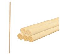 KetoPlastics Replacement Wooden Broom Handle (L)120Cm (D)23mm Mop Handle Mopstick - Pack Of 5