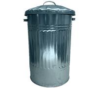 KetoPlastics Retro Metal Bin Galvanised Steel 55L Straight Sided Bin
