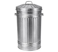 KetoPlastics Retro Metal Bin Galvanised Steel 55L Straight Sided Bin Ideal For Animal Feed Storage Rubbish Dustbin