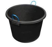 KetoPlastics Round Mortar Tub 45 L Black Mixing Tub Bucket With Rope Handles