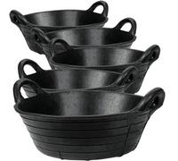KetoPlastics Skip Feed Bucket Feeder 11L In Black Pack Of 5 Integrated Handles Made Of Rubber Flexible Animal Pet Horse Made In The Uk