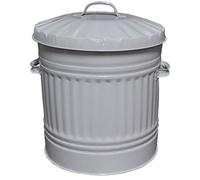 KetoPlastics Small Metal Bin Grey Bin With Lid -40L - 46Cm