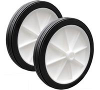 KetoPlastics Stabiliser Wheel With Black Rubber Tyre 100mm Diameter Air Compressor Shopping Cart Pu White Plastic Wheel 8mm Bore Pack Of 2