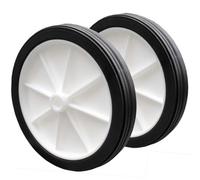 KetoPlastics Stabiliser Wheel With Black Rubber Tyre 100mm Diameter Air Compressor Trolley Cart Pu White Plastic Wheel 6mm Bore Pack Of 2