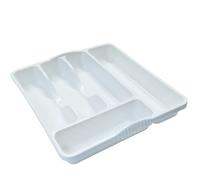 KetoPlastics White Cutlery Tray 5 Compartment Plastic Cutlery Holder Tray Drawer Organiser Rack for Kitchen Draw