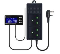 KETOTEK Digital Thermostat Humidistat Plug with Sensor Probe, Day/Night Temperature and Humidity Controller Plug Socket with Timer for Reptile Greenhouse Incubator