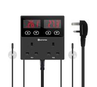 KETOTEK KT99pro Dual Digital Reptile Thermostat Plug Temperature Controller Outlet 10A Relay Heating Cooling thermostatic socket with Waterproof Sensor