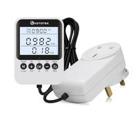 KETOTEK Power Meter Plug, Electricity Usage Monitor with Separate Display Screen, Watt Meter with Backlit LCD, Energy Monitor Plug for UK Socket