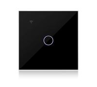KETOTEK Smart Light Switch Black 1 Gang 1 Way Compatible with Alexa, Single Gang Touch Light Switch WiFi with Tuya/Smart Life APP Control