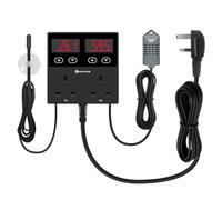 KETOTEK Temperature and Humidity Controller, Thermostat Plug Socket 220V, Thermostat Humidistat Dual Relay for Greenhouse, Reptile Terrarium, Aquarium, Incubation, Vivarium