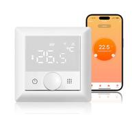 KETOTEK WiFi Thermostat 16A, Room Thermostat for Electric Underfloor Heating, Digital Programmable Thermostat with NTC Probe Sensor, Compatible with Alexa Smart Life/Tuya
