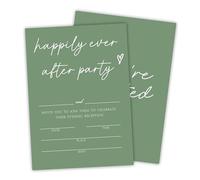 Ketsord 25 Happily Ever After Party Invitations With Envelopes - Forest Green - Bride & Groom Wedding Reception Cards, Engagement Party Celebration, Party Favor & Decorations - A02