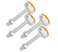 KETTEL 4pcs Carbon Steel Heavy Duty Leveling Screw Legs, M16 X 150mm Thread Adjustable Feet Leveler for Workbench Machine, Rubber Cushion Bottom