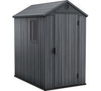 Ketter Darwin Outdoor Apex Single Door Garden Storage Shed 6 x 4ft Grey Wood