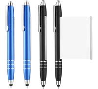 Kettion Pack of 4 Ballpoint Pens with Cheat Sheet, Cheat Sheet, Cutter Ballpoint Pen with Cheat Sheet, Retractable Refills, for Student, Graduation, Office, School (Blue, Black)