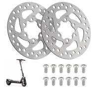 Kettion Stainless Steel Brake Disc with 6 Holes 120mm | for Kukirin G2 Pro/NIU KQi3/KQi3 MAX/KQi3 PRO/Segway Ninebot F3/G3/ZT3/ZT3 Pro Electric Scooter Brake Pads/Brake Accessories (Silver/2pcs)