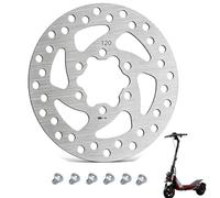 Kettion Stainless Steel Brake Disc with 6 Holes 120mm | for Kukirin G2 Pro/NIU KQi3/KQi3 MAX/KQi3 PRO/Segway Ninebot F3/G3/ZT3/ZT3 Pro Electric Scooter Brake Pads/Brake Accessories (Silver/1 Piece)