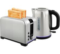 Homcom 1.7L 3000W Rapid Boil Jug Kettle And 2-Slice Toaster Set In Silver Silver