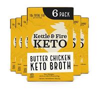 Kettle and Fire Butter Chicken Keto Bone Broth, Keto Friendly, Dairy, Soy Free, High in Protein and Collagen, 6 Pack