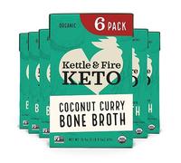 Kettle and Fire Coconut Curry & Lime Chicken Bone Broth, Keto, Paleo, and Whole 30 Approved, Gluten Free, High in Protein and Collagen, 6 Pack