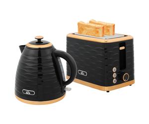Kettle and Toaster Set 1.7L Rapid Boil Kettle & 2 Slice Toaster - Black