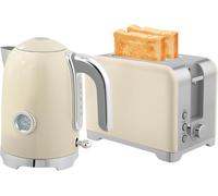 Kettle and Toaster Set 2 Slice Fast Boil 1.7L Jug Electric Black or Cream