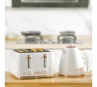 HOMCOM 1.7L Kettle & Toaster Set with Defrost, Reheat & Crumb Tray in Cream HOMCOM Cream