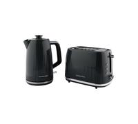 Hamilton Beach Kettle and Toaster Set, Miami, Electric Kettle 1.7L, Wide Slot Toaster 2 Slice, Boil Dry Protection, 7 Variable Browning Levels, Charcoal Grey - HBMIACH