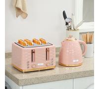 Kettle and Toaster Sets 1.7L Kettle & 4 Slice Toaster HOMCOM Light Pink One Size