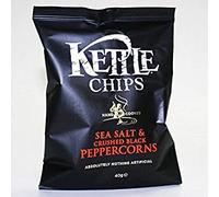 KETTLE® Chips Sea Salt & Crushed Black Peppercorns 40g (Pack of 18)
