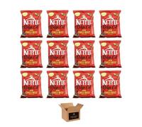 Kettle Chips Variety Flavoured Potato Crisps Snacks - Hand Cooked Thick Cut Crispy | Sea Salt, Balsamic Vinegar & more - Crunchy Vegetarian (Asian Chilli Beef, 12Pack x 80g - PM£1.29)