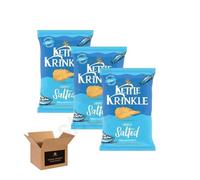 Kettle Chips Variety Flavoured Potato Crisps Snacks - Hand Cooked Thick Cut Crispy | Sea Salt, Balsamic Vinegar & more - Crunchy Vegetarian (Pack 3, Krinkle Lightly Salted 130g)